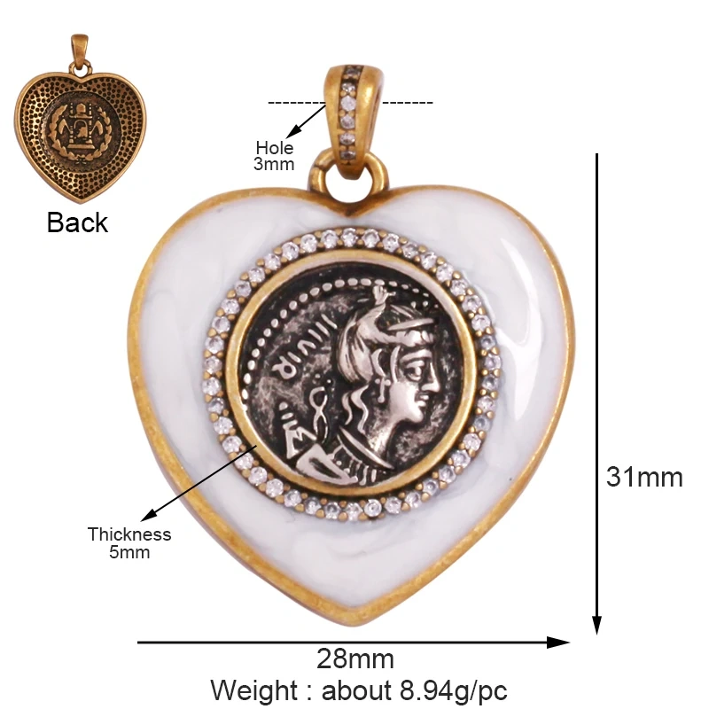 Newest Antique Gold Bronze Beauty Portrait Knight Angel Goddess Coin Medallion Charm Pendant,Necklace Jewelry Accessories Supply