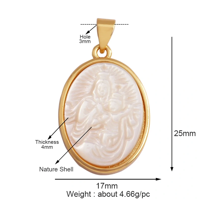 Unique Religious Jesus Holy Virgin Mary Love Heart Charms Pendant,Latest 18K Gold Plated Micro Zircon Jewelry Necklace Supplies