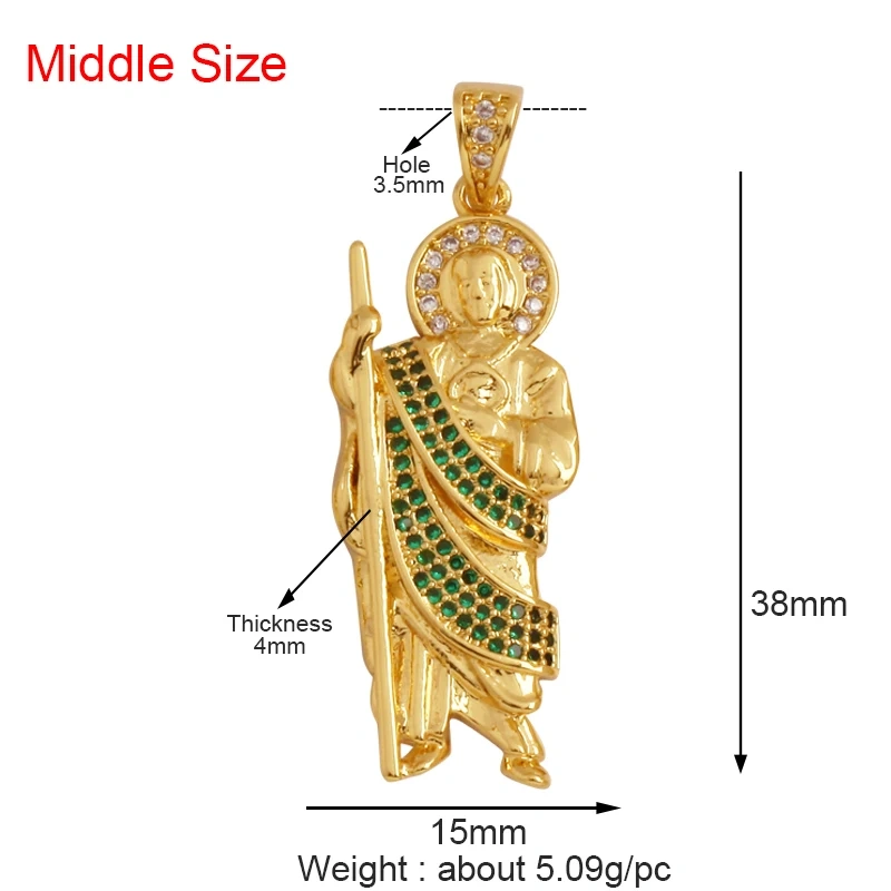 Unique Religious Jesus Holy Virgin Mary Love Heart Charms Pendant,Latest 18K Gold Plated Micro Zircon Jewelry Necklace Supplies