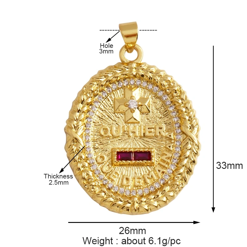 Unique Religious Jesus Holy Virgin Mary Love Heart Charms Pendant,Latest 18K Gold Plated Micro Zircon Jewelry Necklace Supplies