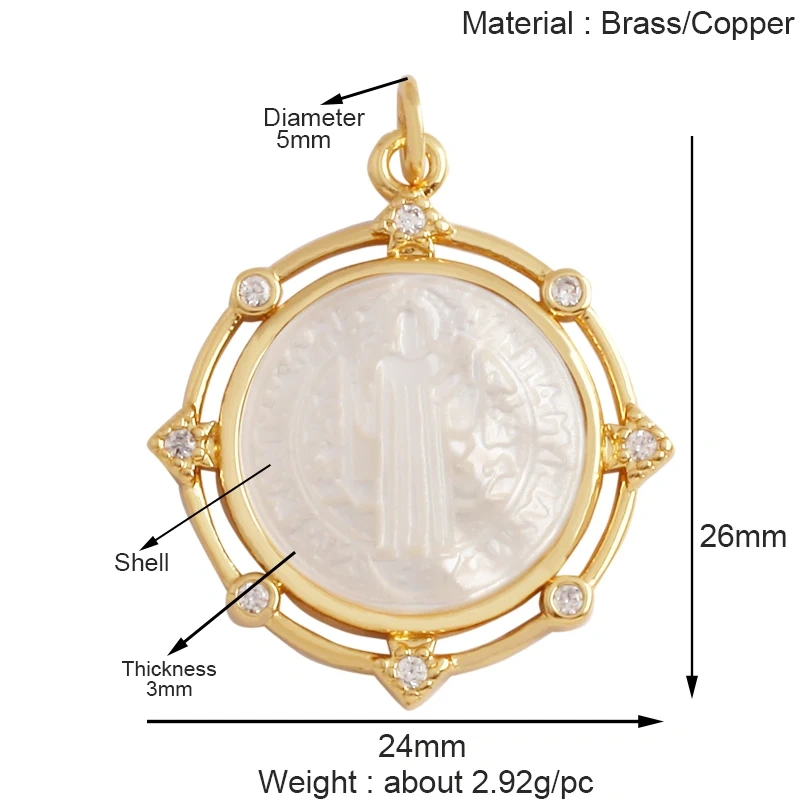 Retro Style Religious Jesus Holy Virgin Mary Charms Pendant,Latest 18K Gold Plated Micro Zircon Jewelry Necklace Supplies