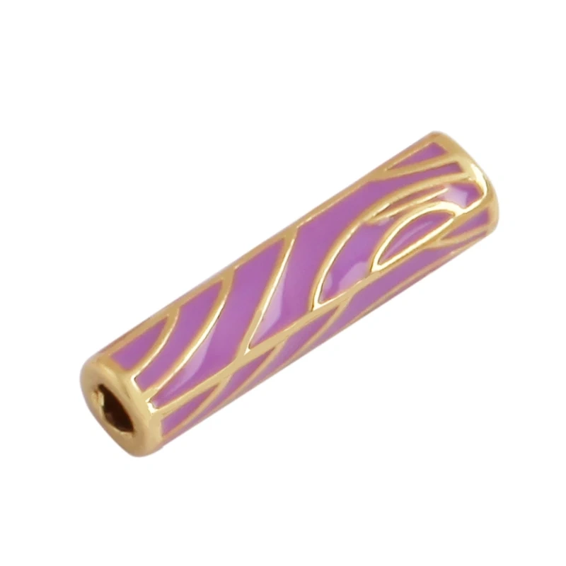 Trendy Colorful Enamel Tube 18K Gold Plated Metal Brass Spacer Beads Bead Knotting Supplies,Women Men's Beading Bracelet Elemens
