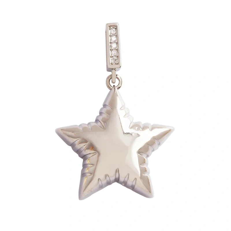 Shining Sun Star Moon Shell Charm Pendant,18K Plated Gold Inlaid Cubic Zirconia Jewelry Findings Necklace Bracelet Supplies