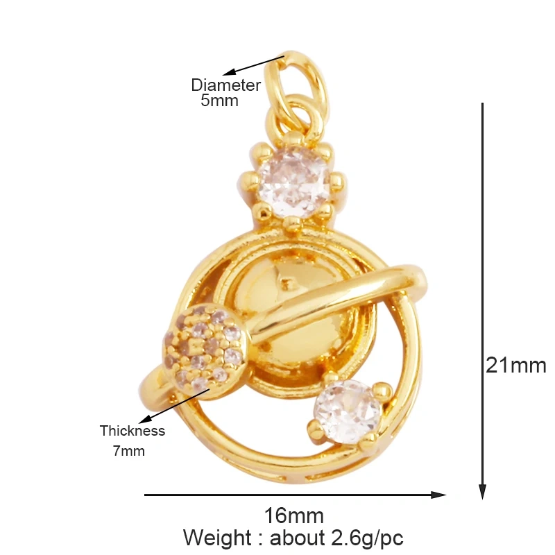 Trendy Shining Moon Star Sun Tellurion Celestial Compass Charm Pendant in Gold Colour , Jewelry Necklace Bracelet Making Supply