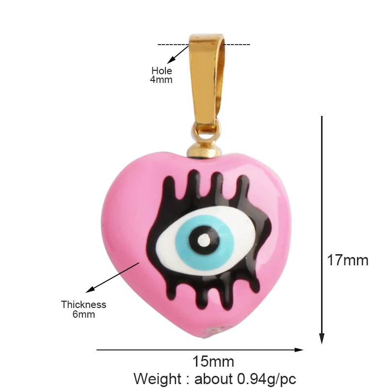Trendy Unique Colourful Turkish Evil Luck Eye Charm Pendant,Love Heart DIY Bracelet Necklace Connector Components Supplies