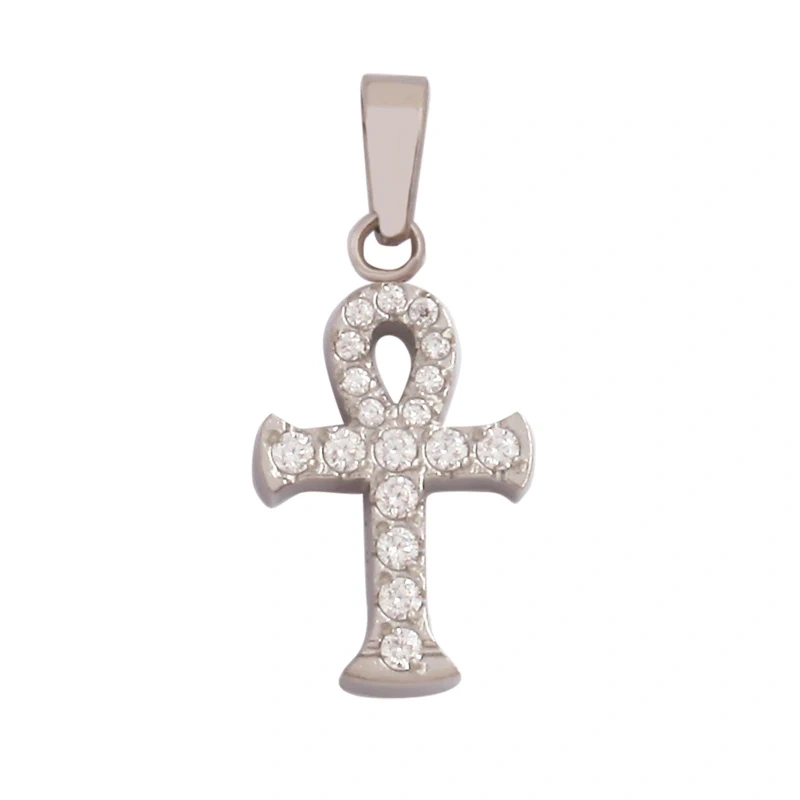 Religious Style Cross Charm Pendant,316 Stainless Steel Cubic Zirconia Jewelry Findings Necklace Bracelet Accessories Supplies