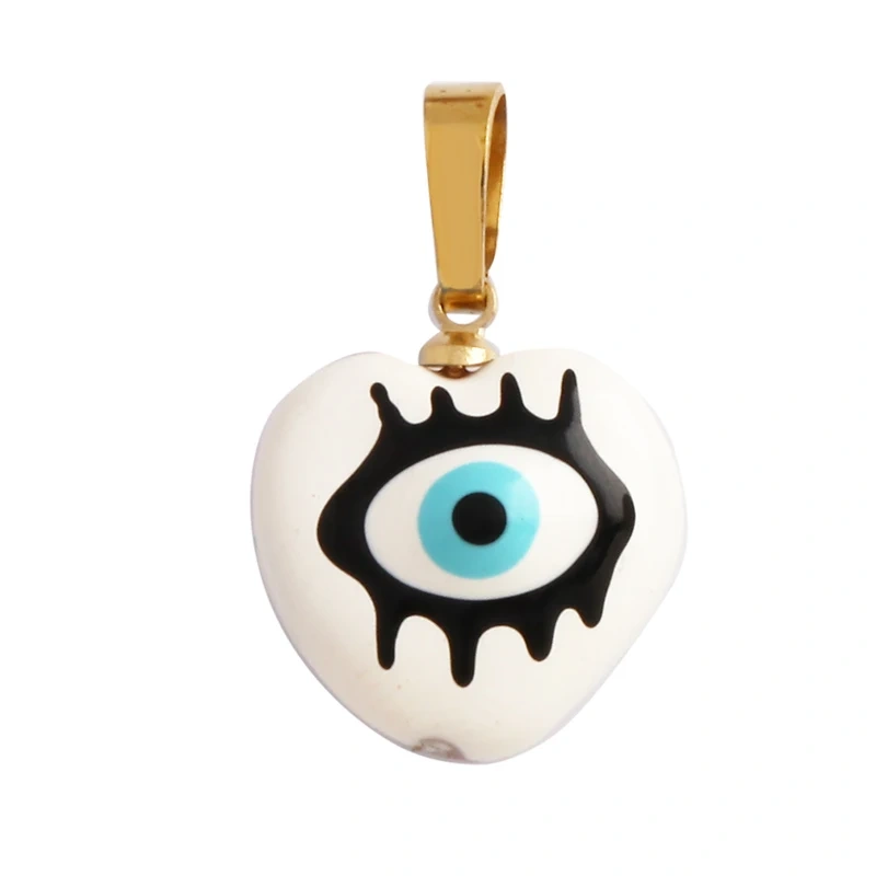 Trendy Unique Colourful Turkish Evil Luck Eye Charm Pendant,Love Heart DIY Bracelet Necklace Connector Components Supplies