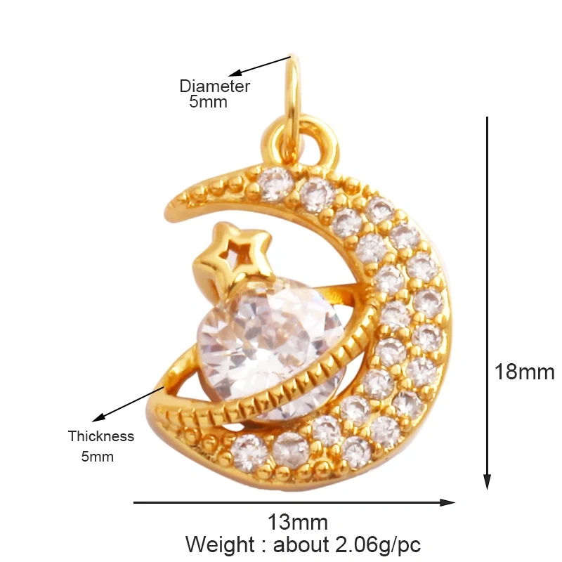 Trendy Shining Moon Star Sun Tellurion Celestial Compass Charm Pendant in Gold Colour , Jewelry Necklace Bracelet Making Supply