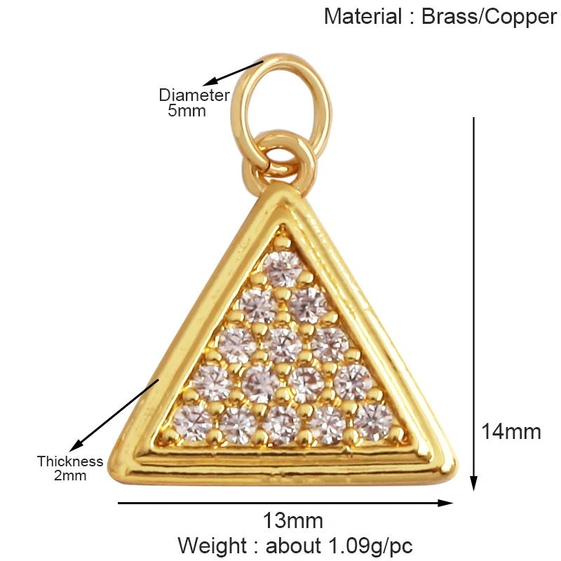 Trendy Triangle Oval Round Dice Geometry Charm Pendant,18K Gold Plated Necklace Bracelet for Jewelry Findings Daily Supplies