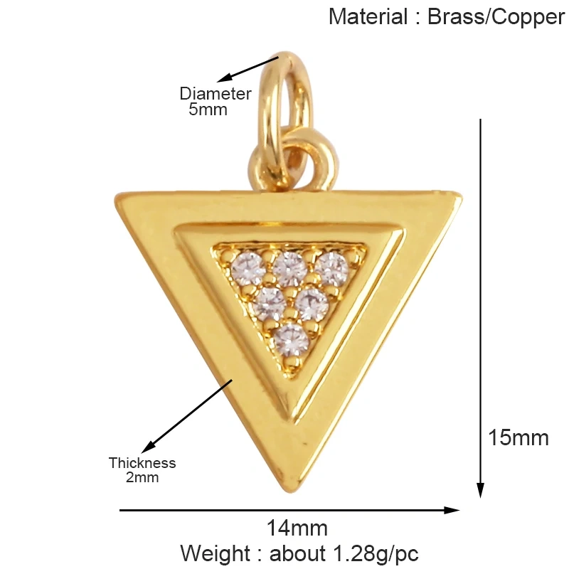 Trendy Triangle Oval Round Dice Geometry Charm Pendant,18K Gold Plated Necklace Bracelet for Jewelry Findings Daily Supplies