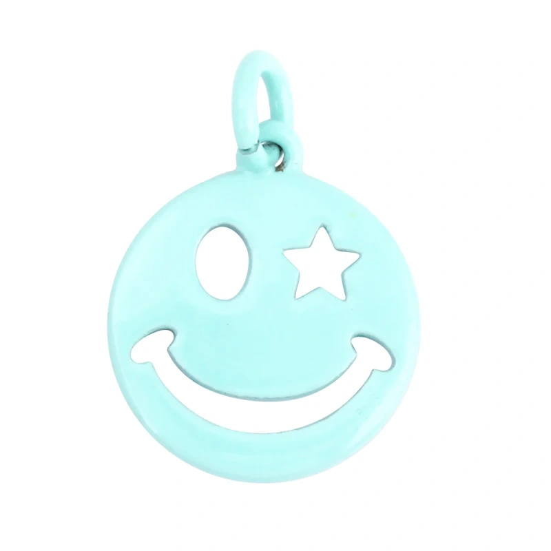 Smile Happy Face Pendant , 18K Real Gold Plated Colour,Necklace Bracelet Pendant for Handmade Jewelry Supplies