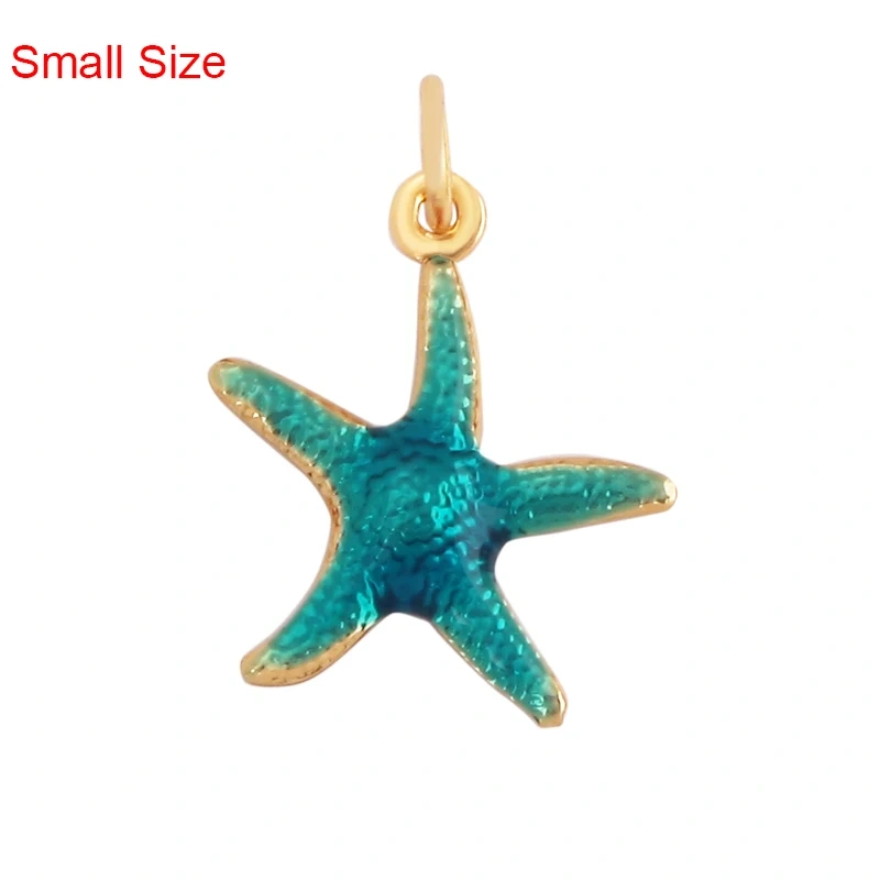 Trendy Multicolor Enamel Scallop Starfish Dolphin Seahorse Charm Necklace Pendant,Summer Beach Holiday Jewelry Components Supply L34