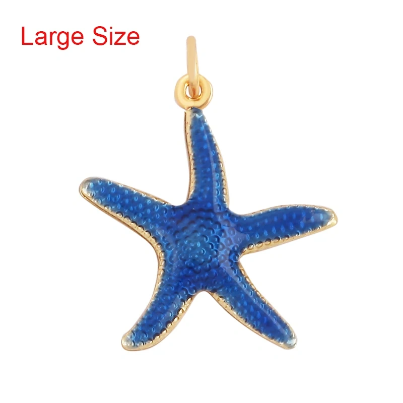 Trendy Multicolor Enamel Scallop Starfish Dolphin Seahorse Charm Necklace Pendant,Summer Beach Holiday Jewelry Components Supply L34