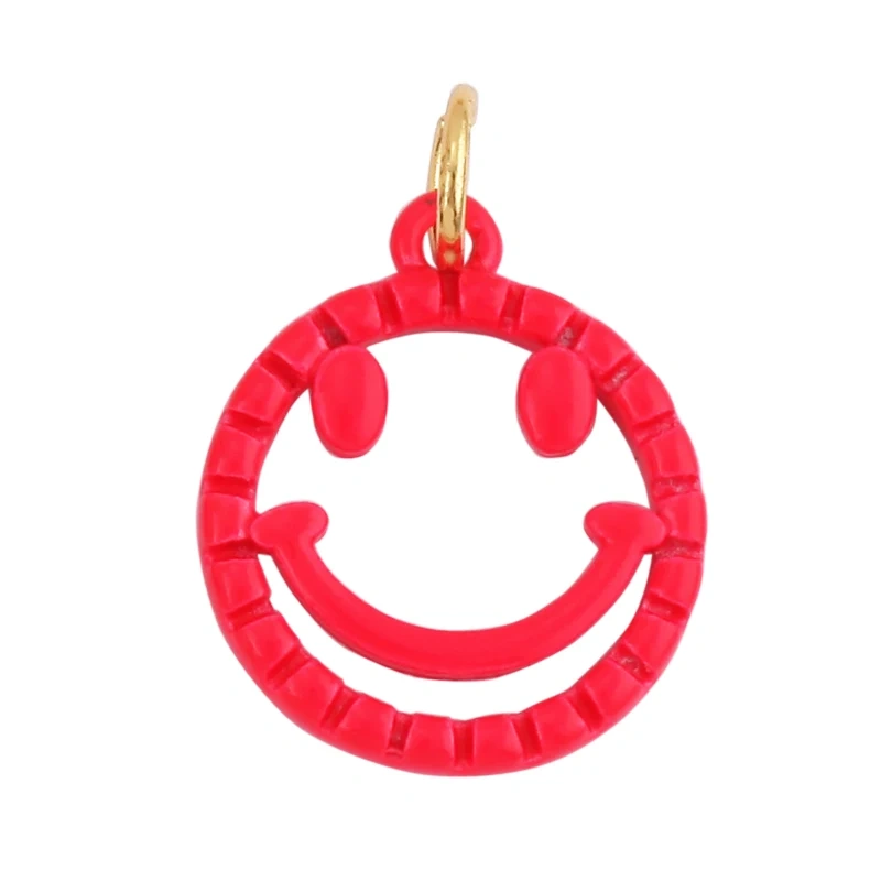 Smile Happy Face Pendant , 18K Real Gold Plated Colour,Necklace Bracelet Pendant for Handmade Jewelry Supplies K01