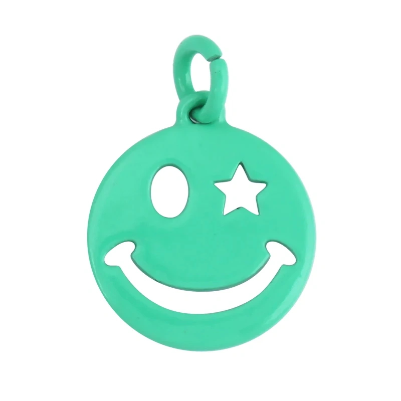 Smile Happy Face Pendant , 18K Real Gold Plated Colour,Necklace Bracelet Pendant for Handmade Jewelry Supplies