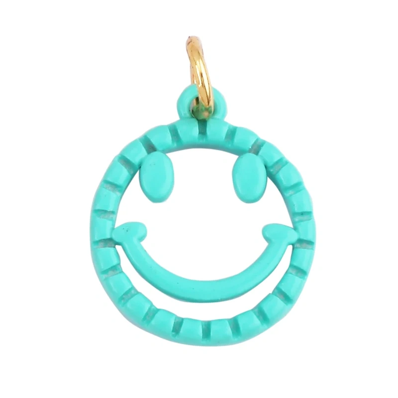 Smile Happy Face Pendant , 18K Real Gold Plated Colour,Necklace Bracelet Pendant for Handmade Jewelry Supplies K01