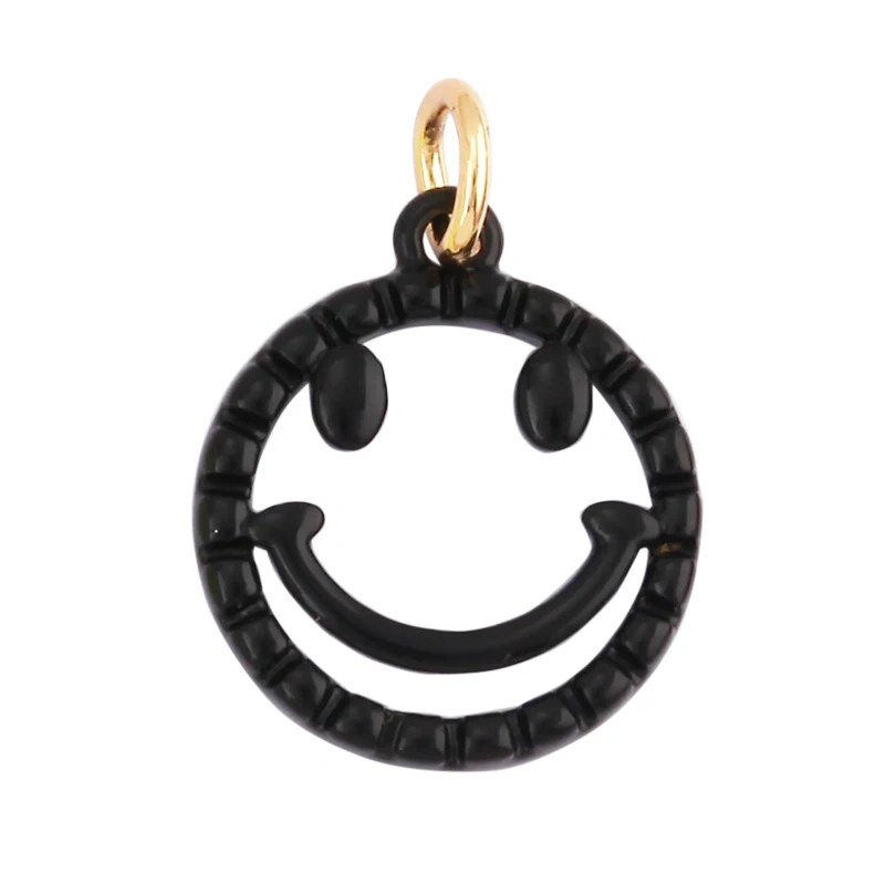 Smile Happy Face Pendant , 18K Real Gold Plated Colour,Necklace Bracelet Pendant for Handmade Jewelry Supplies K01