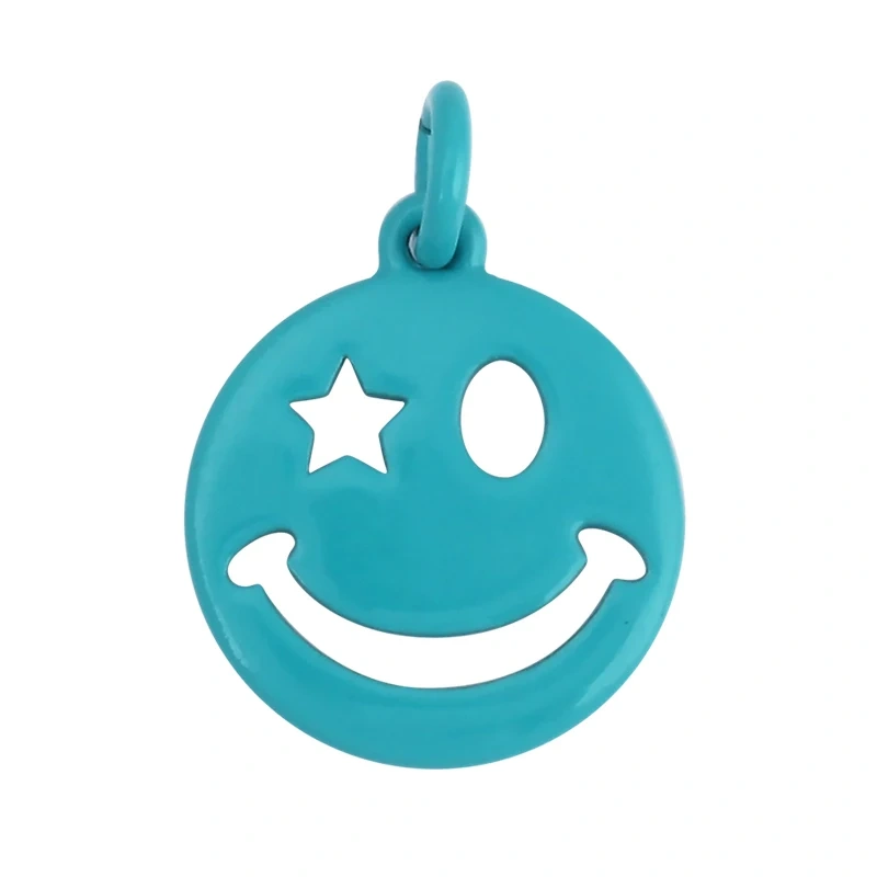 Smile Happy Face Pendant , 18K Real Gold Plated Colour,Necklace Bracelet Pendant for Handmade Jewelry Supplies