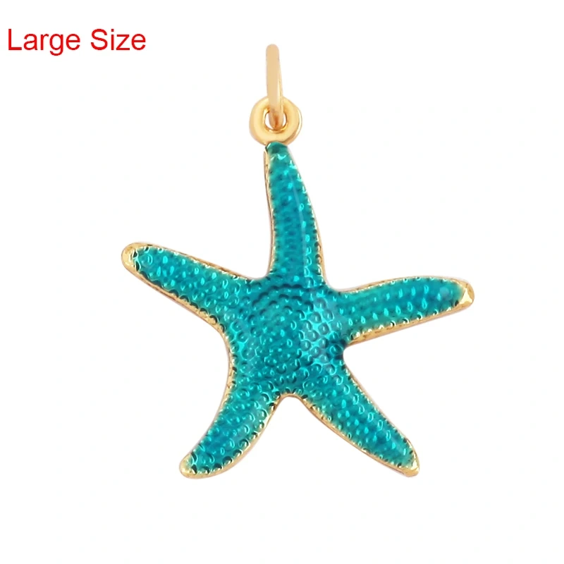 Trendy Multicolor Enamel Scallop Starfish Dolphin Seahorse Charm Necklace Pendant,Summer Beach Holiday Jewelry Components Supply L34