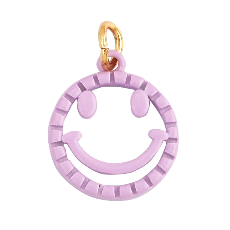 Smile Happy Face Pendant , 18K Real Gold Plated Colour,Necklace Bracelet Pendant for Handmade Jewelry Supplies K01