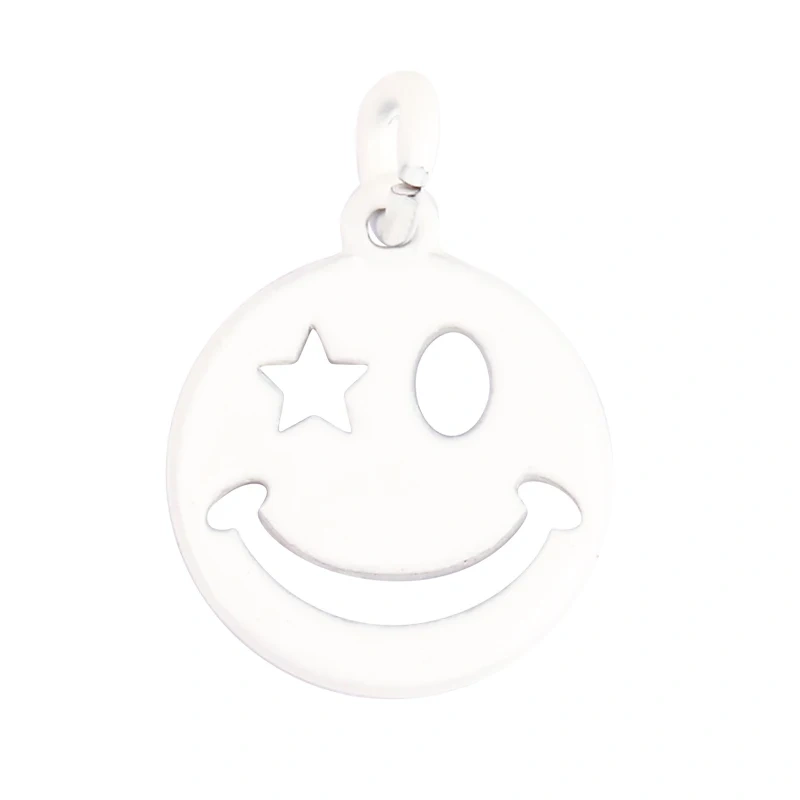 Smile Happy Face Pendant , 18K Real Gold Plated Colour,Necklace Bracelet Pendant for Handmade Jewelry Supplies