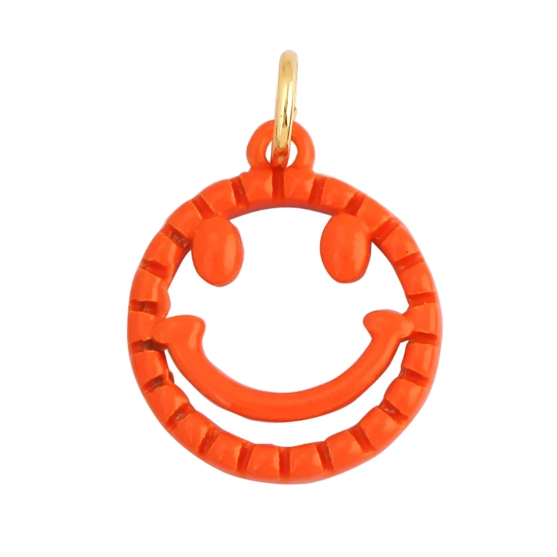 Smile Happy Face Pendant , 18K Real Gold Plated Colour,Necklace Bracelet Pendant for Handmade Jewelry Supplies K01