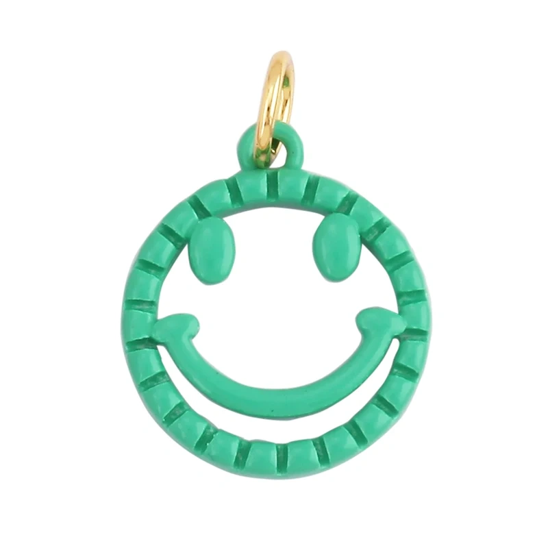 Smile Happy Face Pendant , 18K Real Gold Plated Colour,Necklace Bracelet Pendant for Handmade Jewelry Supplies K01