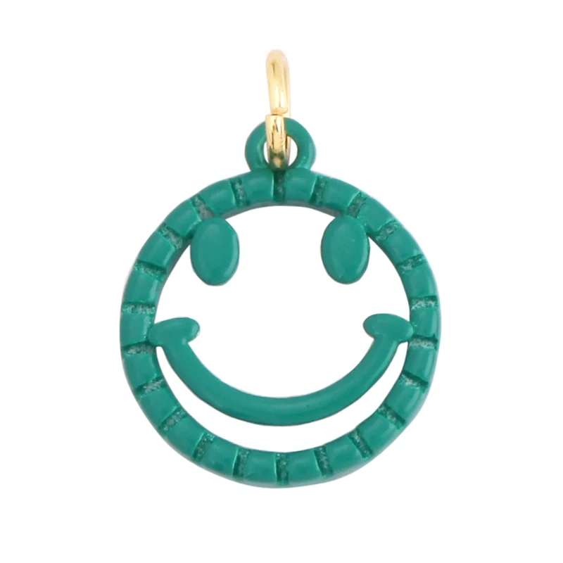 Smile Happy Face Pendant , 18K Real Gold Plated Colour,Necklace Bracelet Pendant for Handmade Jewelry Supplies K01