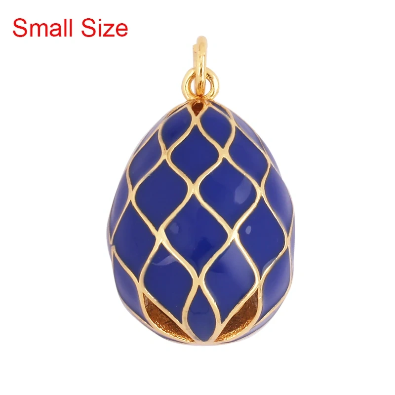 New Style Rabbit Enamel 3D Ball Egg Teardrop Shape Big Size Charm Pendant,Fashion Gold Plated Water Ripples DIY Necklace Jewelry Accessories L20