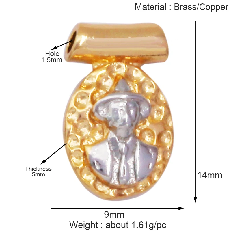 Religious Stye Jesus Virgin Mary Shell Charm Pendant,Holy 18K Gold Inlaid Cubic Zirconia Jewelry Necklace Accessories Supply K51