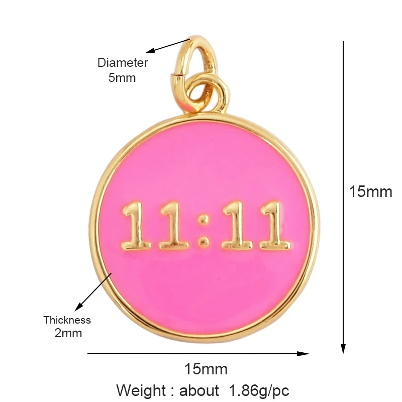 New Style Number Eleven Happy Face Round Charm Pendant,Fashion Zircon Necklace Bracelet Pendant Handmade Jewelry Accessories M61