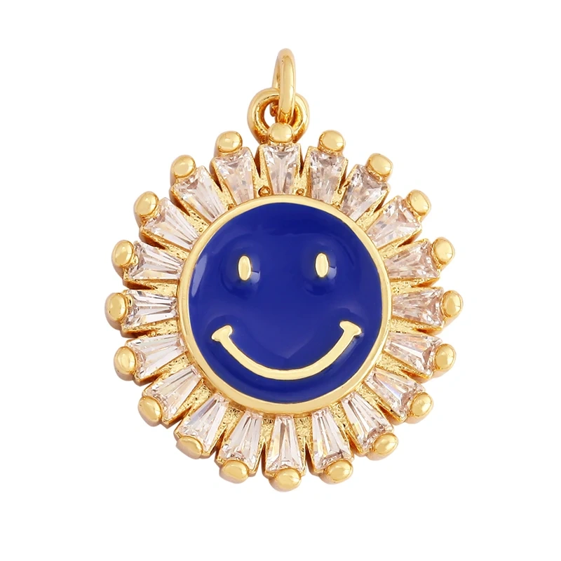 New Style Number Eleven Happy Face Round Charm Pendant,Fashion Zircon Necklace Bracelet Pendant Handmade Jewelry Accessories M61