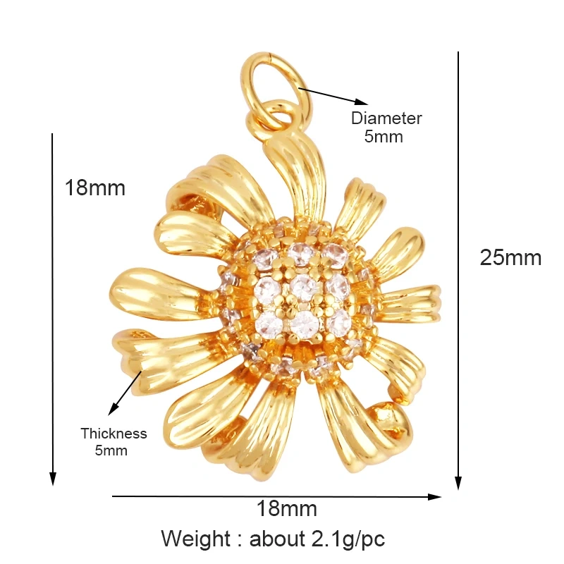 Fine Sweet Flower Charm Pendant,Trendy Multicolor Zircon Pentacle Butterfly Necklace Accessories Handy Craft Jewelry Supply K54