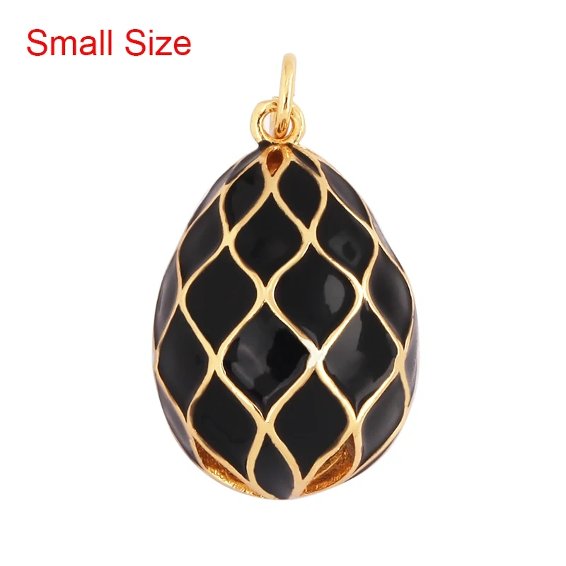 New Style Rabbit Enamel 3D Ball Egg Teardrop Shape Big Size Charm Pendant,Fashion Gold Plated Water Ripples DIY Necklace Jewelry Accessories L20