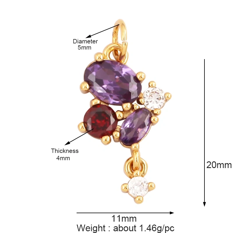 Fine Sweet Flower Charm Pendant,Trendy Multicolor Zircon Pentacle Butterfly Necklace Accessories Handy Craft Jewelry Supply K54