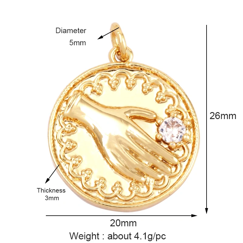 Buddha Hamsha Evil Eye Hand Charm , 18K Real Gold Plated Colour,Necklace Bracelet Pendant for Handmade Jewelry Supplies L14