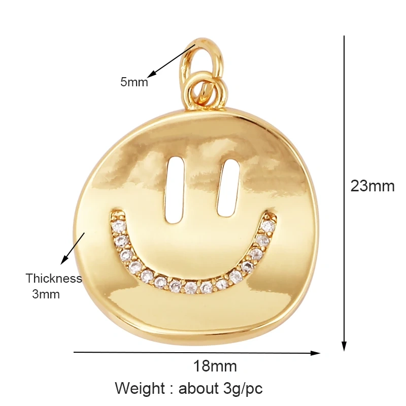 Happy Cry Face Expression Emotion  Love Call Me  Charm Pandent in Gold Colour, Jewelry Necklace Bracelet Making Supplies L92