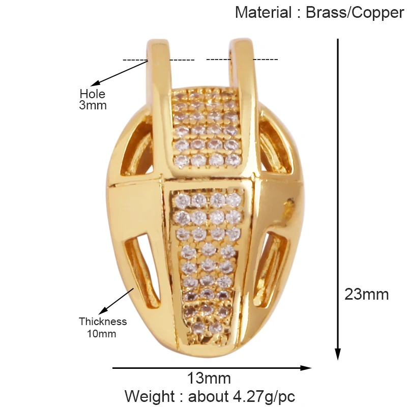 Trendy Motorbike Aircraft Cap Bag Glove Mask Charm Pendant,18K Gold Plated Necklace Bracelet Jewelry Findings Daily Supplies K41