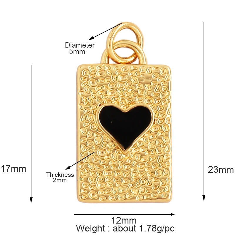 Love Heart Star Sun Flower OX Horn Dragon Zircon Charm Pendant,18K Gold Plated Jewelry Findings Necklace Accessories Supply L61