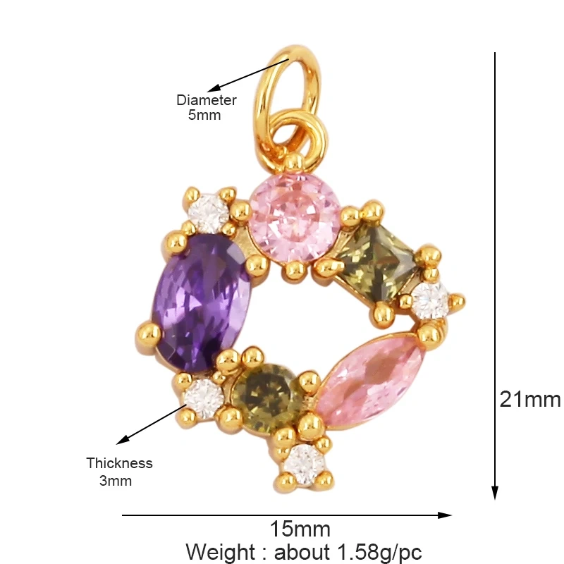 Fine Sweet Flower Charm Pendant,Trendy Multicolor Zircon Pentacle Butterfly Necklace Accessories Handy Craft Jewelry Supply K54