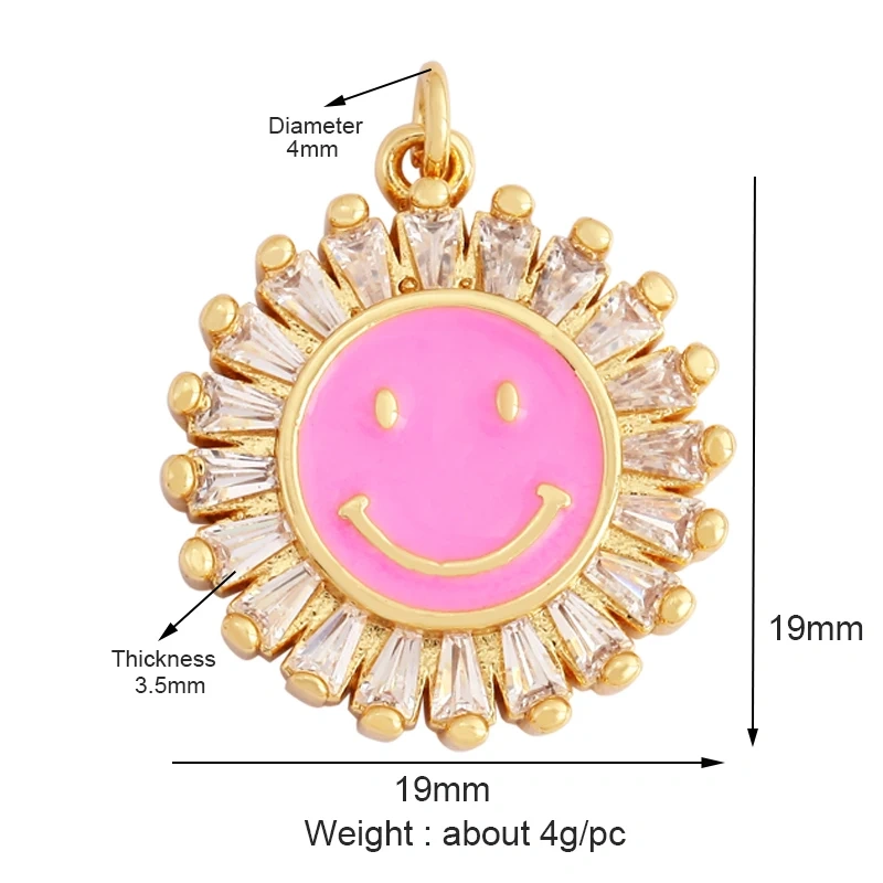 New Style Number Eleven Happy Face Round Charm Pendant,Fashion Zircon Necklace Bracelet Pendant Handmade Jewelry Accessories M61