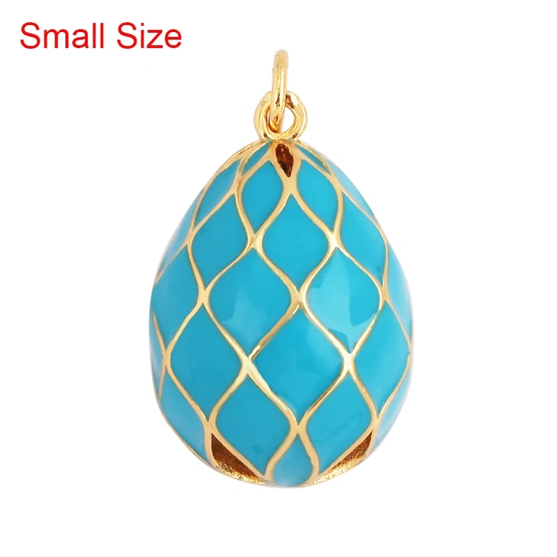 New Style Rabbit Enamel 3D Ball Egg Teardrop Shape Big Size Charm Pendant,Fashion Gold Plated Water Ripples DIY Necklace Jewelry Accessories L20
