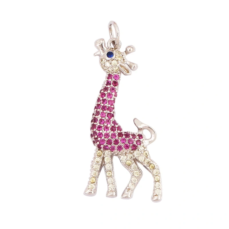 Unique Fine Bear Cow Unicorn Rabbit Giraffe Dinosaur Camel Fox Animal Charm Pendant,Cute 18K Gold Necklace Bracelet Jewelry Supply L43