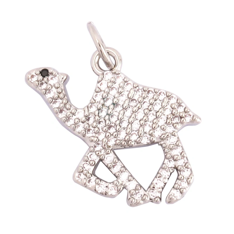 Unique Fine Bear Cow Unicorn Rabbit Giraffe Dinosaur Camel Fox Animal Charm Pendant,Cute 18K Gold Necklace Bracelet Jewelry Supply L43