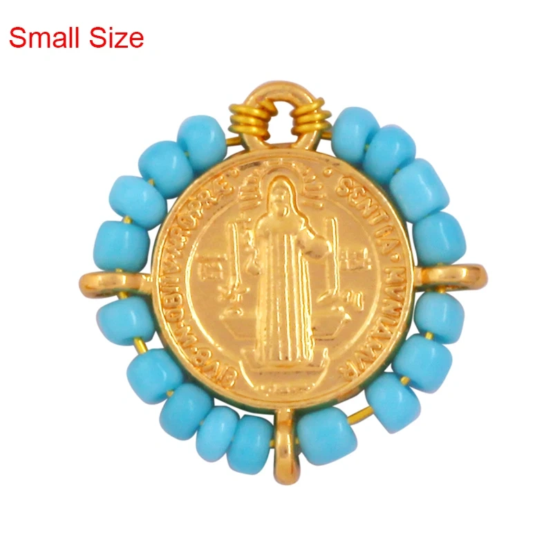 Fashion Bohemian Style Colourful Seed Glass Beads Charm Pendant,Religious Jesus Virgin Mary Jewelry Necklace Bracelet Supply K50