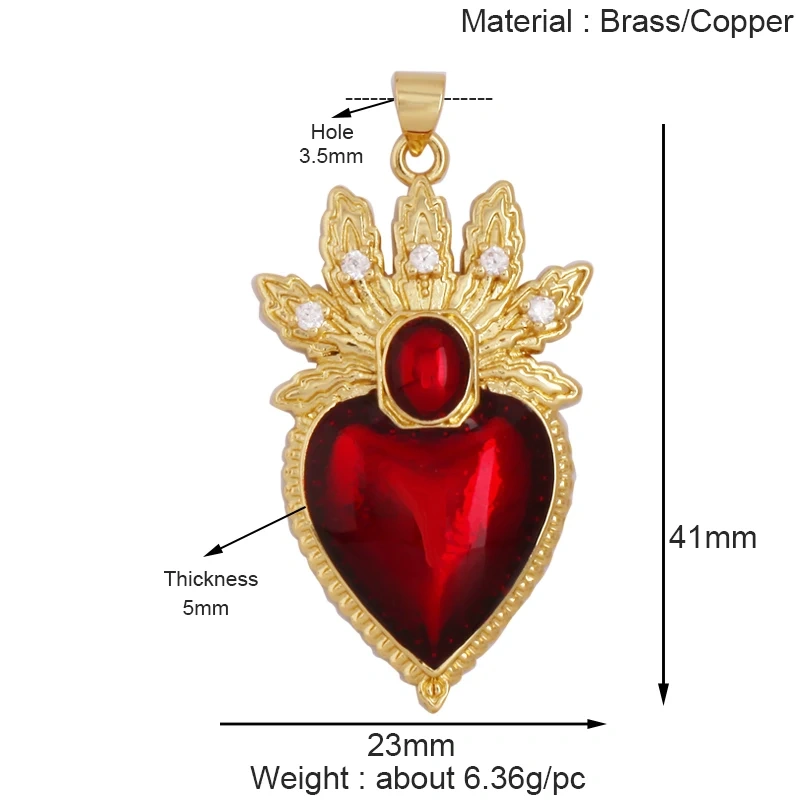 Fashion Fine Sacred Red Victorian Love Heart Charm Pendant,Bohemian Style Colourful Seed Glass Beads Jewelry Necklace Supply L95
