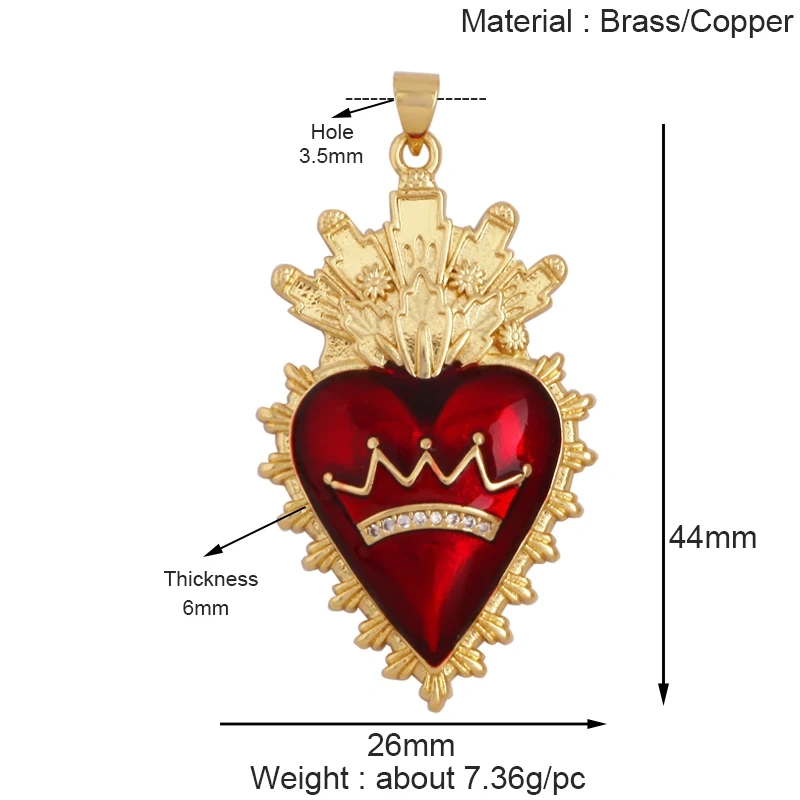 Fashion Fine Sacred Red Victorian Love Heart Charm Pendant,Bohemian Style Colourful Seed Glass Beads Jewelry Necklace Supply L95