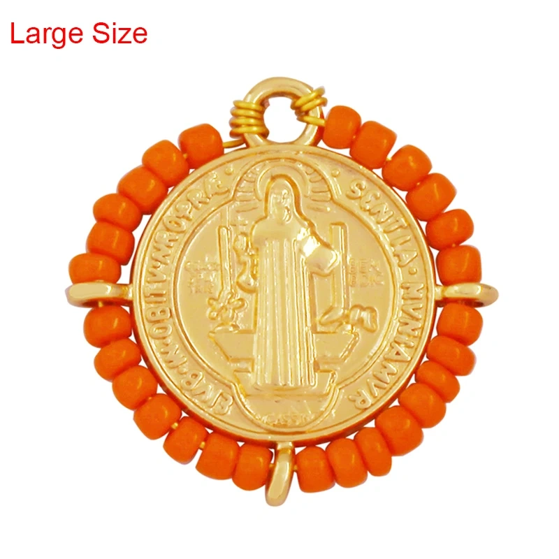 Fashion Bohemian Style Colourful Seed Glass Beads Charm Pendant,Religious Jesus Virgin Mary Jewelry Necklace Bracelet Supply K50