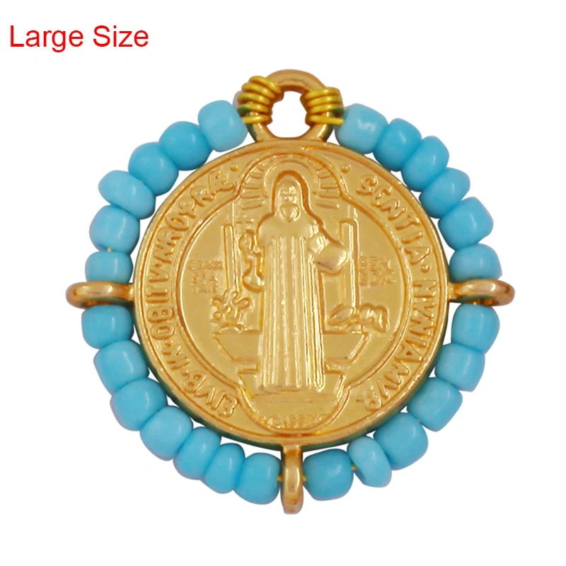 Fashion Bohemian Style Colourful Seed Glass Beads Charm Pendant,Religious Jesus Virgin Mary Jewelry Necklace Bracelet Supply K50