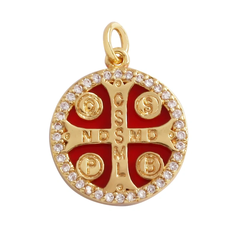 Shell 18K Gold Inlaid Zirconia Charm Geometry Pendant,Holy Religious Jesus Virgin Mary Jewelry Necklace Accessories Supplies M70